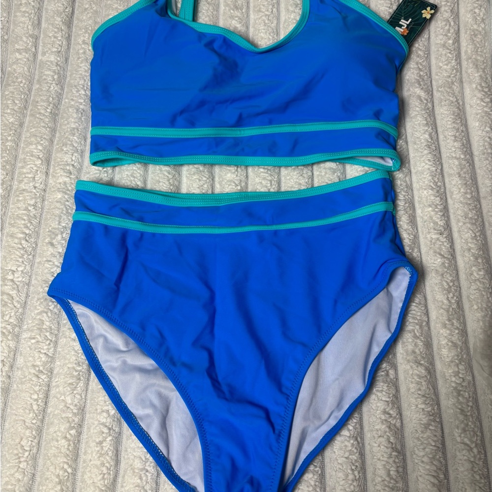Stylish Blue and Mint Bikini Set - Picture 7 of 9